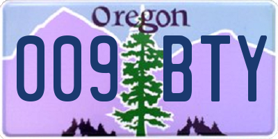 OR license plate 009BTY