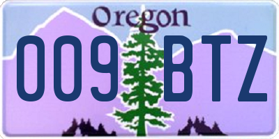 OR license plate 009BTZ