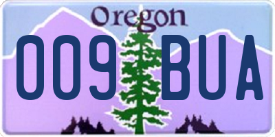 OR license plate 009BUA