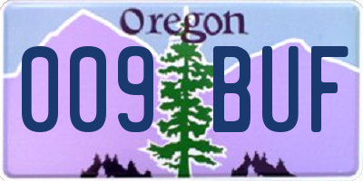 OR license plate 009BUF