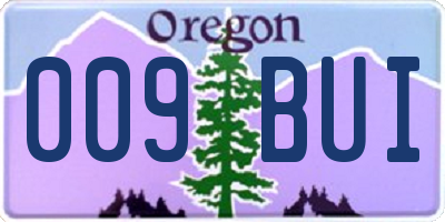 OR license plate 009BUI
