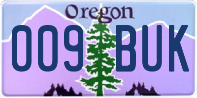 OR license plate 009BUK