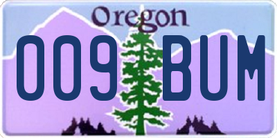 OR license plate 009BUM