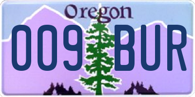 OR license plate 009BUR