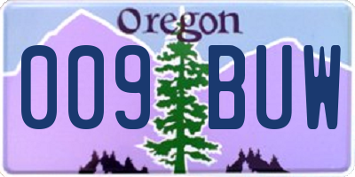 OR license plate 009BUW