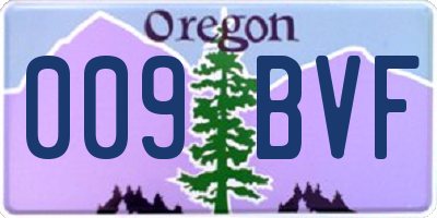 OR license plate 009BVF