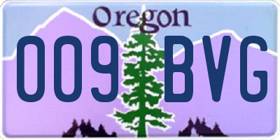 OR license plate 009BVG
