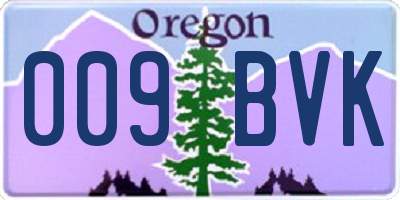 OR license plate 009BVK