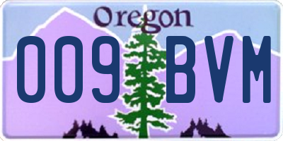 OR license plate 009BVM