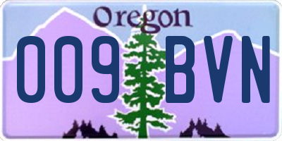 OR license plate 009BVN