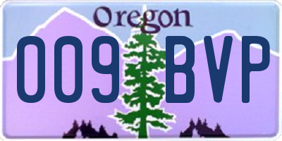 OR license plate 009BVP