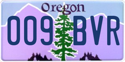 OR license plate 009BVR