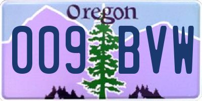 OR license plate 009BVW