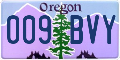 OR license plate 009BVY