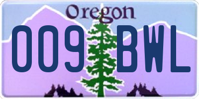 OR license plate 009BWL