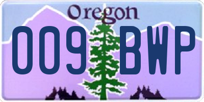OR license plate 009BWP