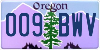 OR license plate 009BWV