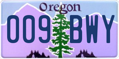 OR license plate 009BWY