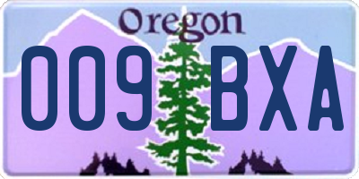 OR license plate 009BXA