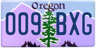 OR license plate 009BXG