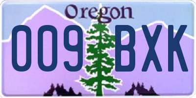 OR license plate 009BXK