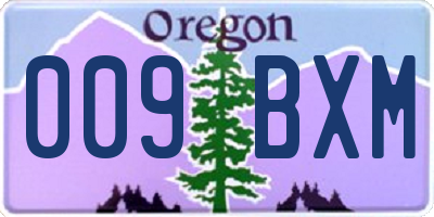 OR license plate 009BXM
