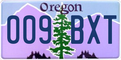OR license plate 009BXT