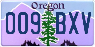 OR license plate 009BXV