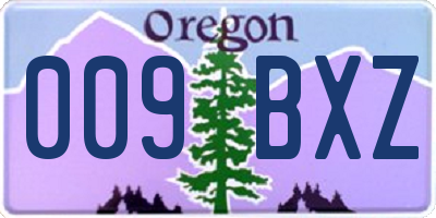 OR license plate 009BXZ