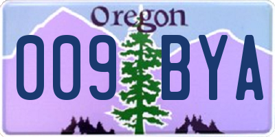 OR license plate 009BYA