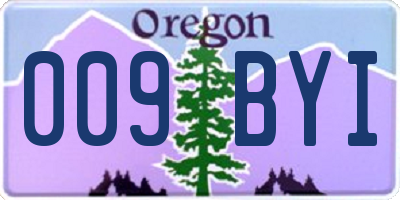 OR license plate 009BYI