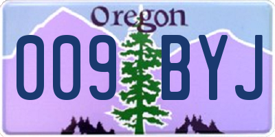 OR license plate 009BYJ