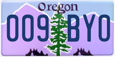 OR license plate 009BYO