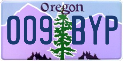 OR license plate 009BYP