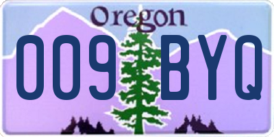OR license plate 009BYQ