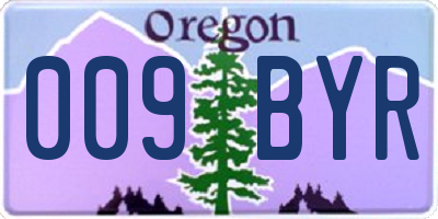 OR license plate 009BYR
