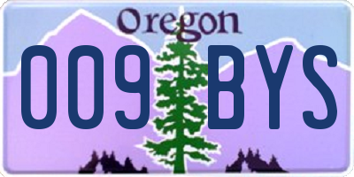 OR license plate 009BYS