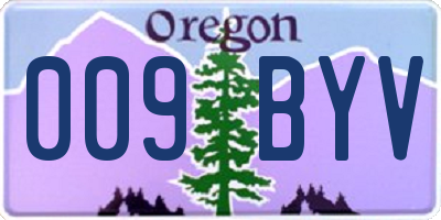 OR license plate 009BYV