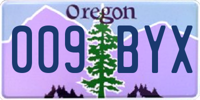 OR license plate 009BYX