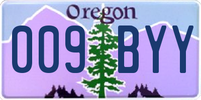 OR license plate 009BYY