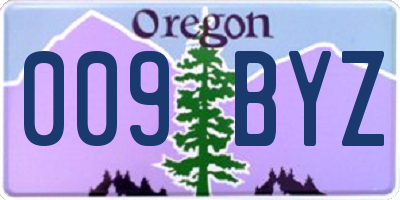 OR license plate 009BYZ