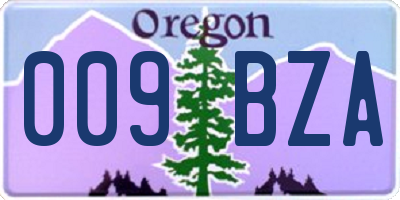 OR license plate 009BZA