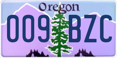 OR license plate 009BZC