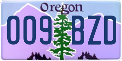 OR license plate 009BZD