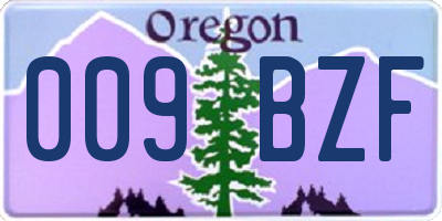 OR license plate 009BZF