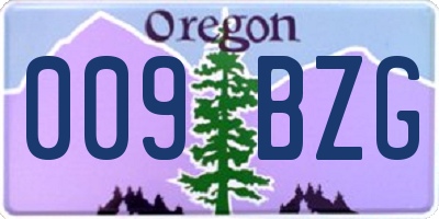 OR license plate 009BZG