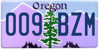 OR license plate 009BZM