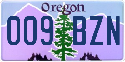 OR license plate 009BZN