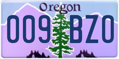 OR license plate 009BZO