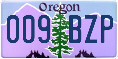 OR license plate 009BZP